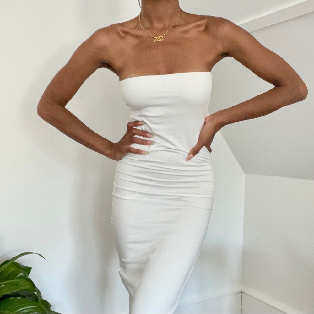 Casual Tube Maxi Dress (White)